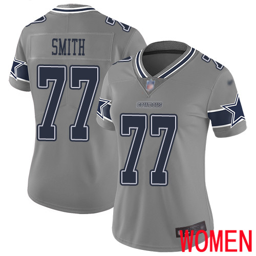 Women Dallas Cowboys Limited Gray Tyron Smith 77 Inverted Legend NFL Jersey